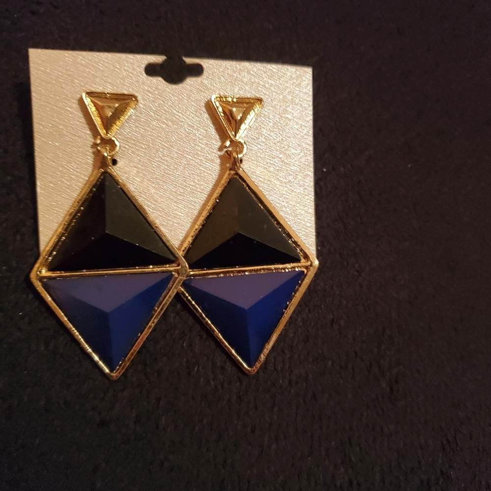 Black and blue earrings.